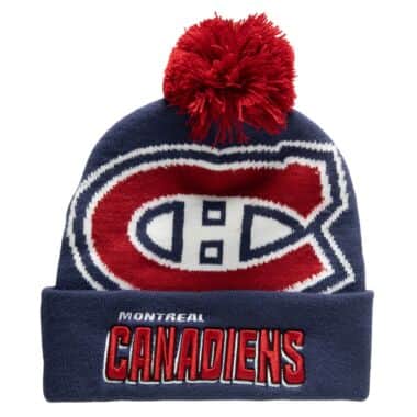 NHL CANADIENS Mitchell & Ness Puch Out Knit Hat with Pom KTPX22016MCAB