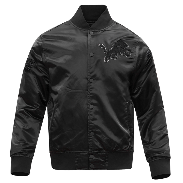 Detroit Lions Triple Black Satin Jacket